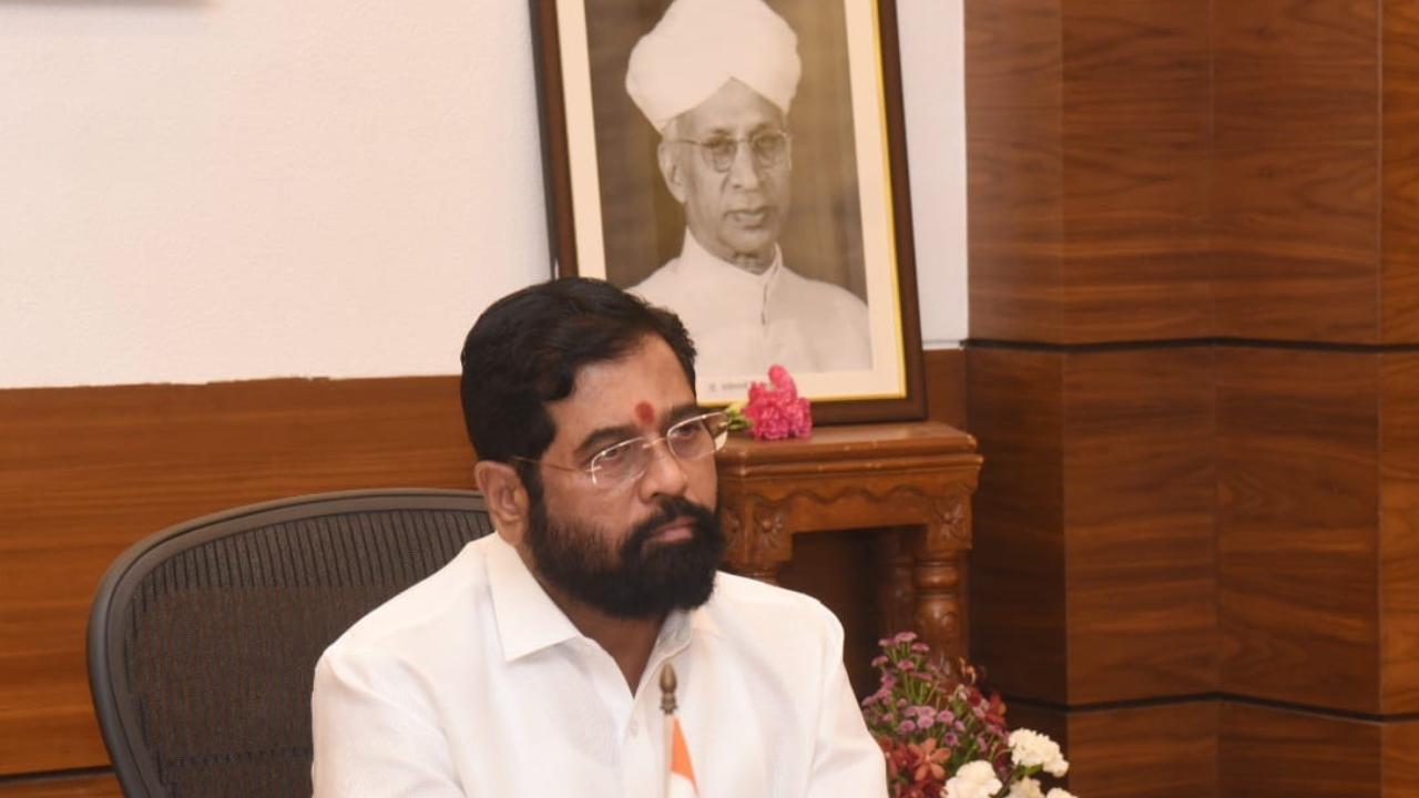 On the occasion, Chief Minister said that steps will be taken for a better infrastructure in school. Pic - Eknath Shinde's team