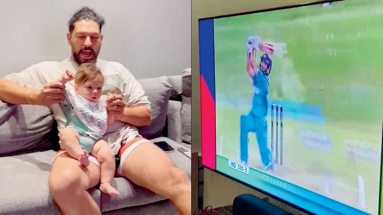 When Yuvraj watches six-sixes-in-an-over feat with son Orion on 15th anniversary