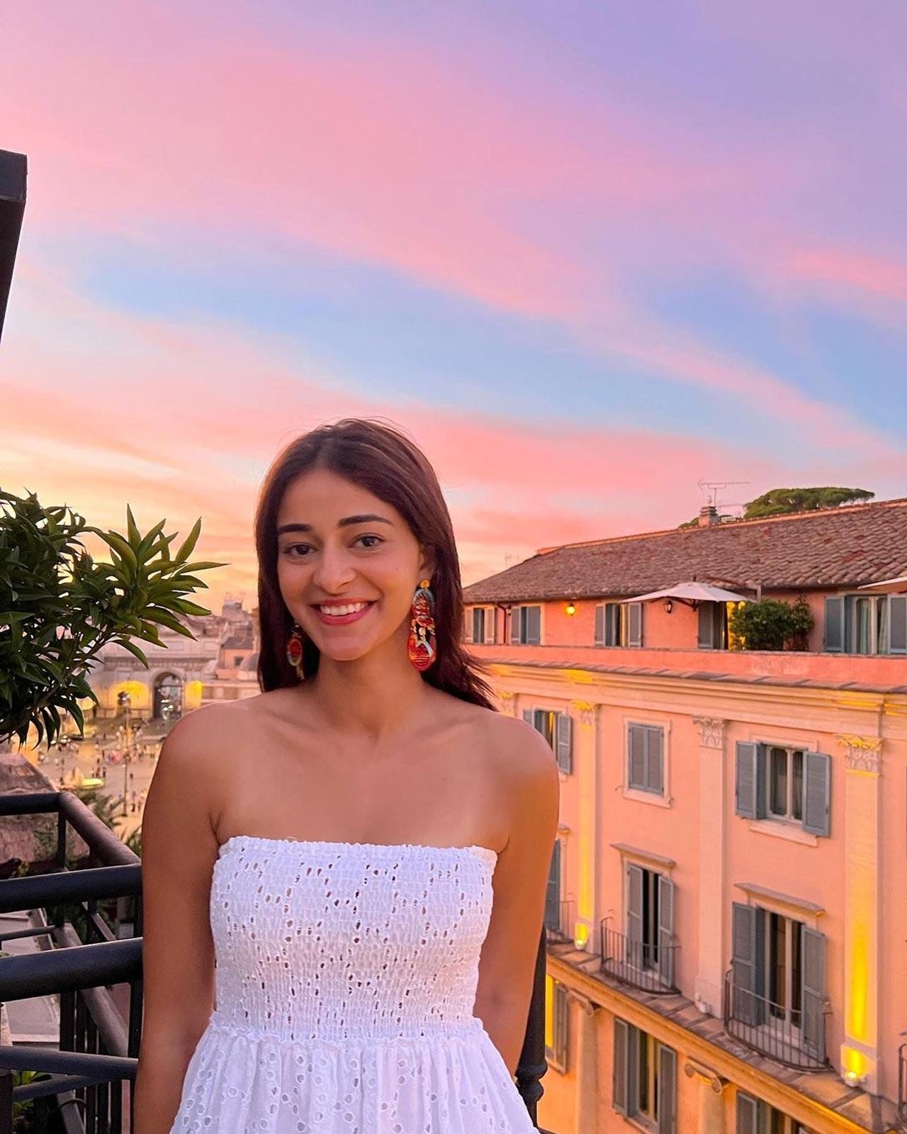 Ananya Panday is currently vacationing in Italy, and we can't get enough from her envious social media posts. Wearing a pretty white off-shoulder outfit, Ananya captioned the image, 