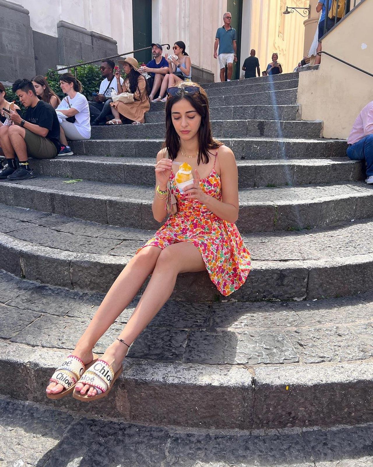 Posting a series of pictures, Ananya Panday shared on social media her love for sorbet!