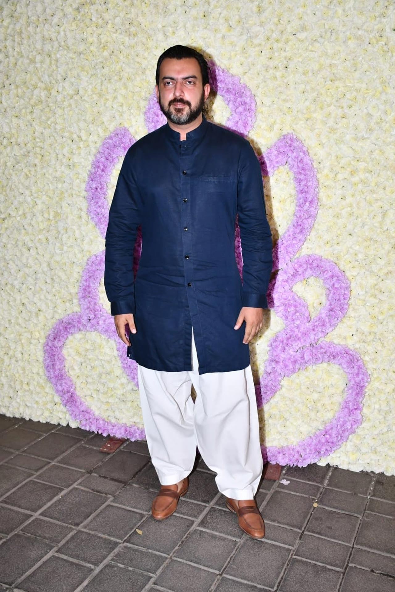 Popular Bollywood producer Sahil Sangha attended Arpita Khan Sharma's Ganpati celebration