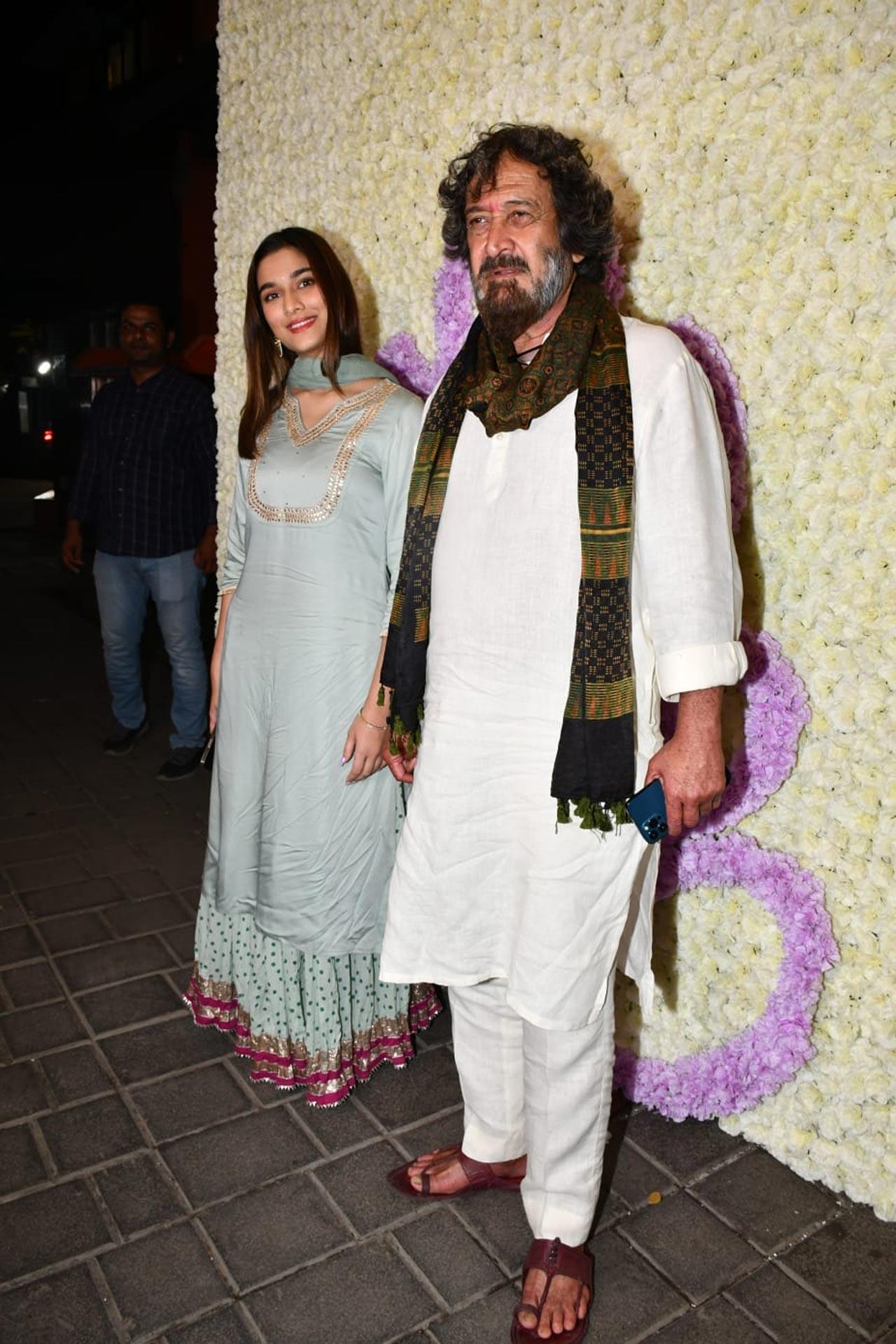 Saiee Manjrekar and her father Mahesh Manjrekar, who is good friends with Salman Khan, also attended the festive celebration