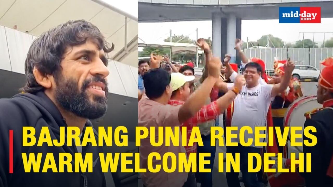 Bajrang Punia Receives Warm Welcome As He Arrives In Delhi