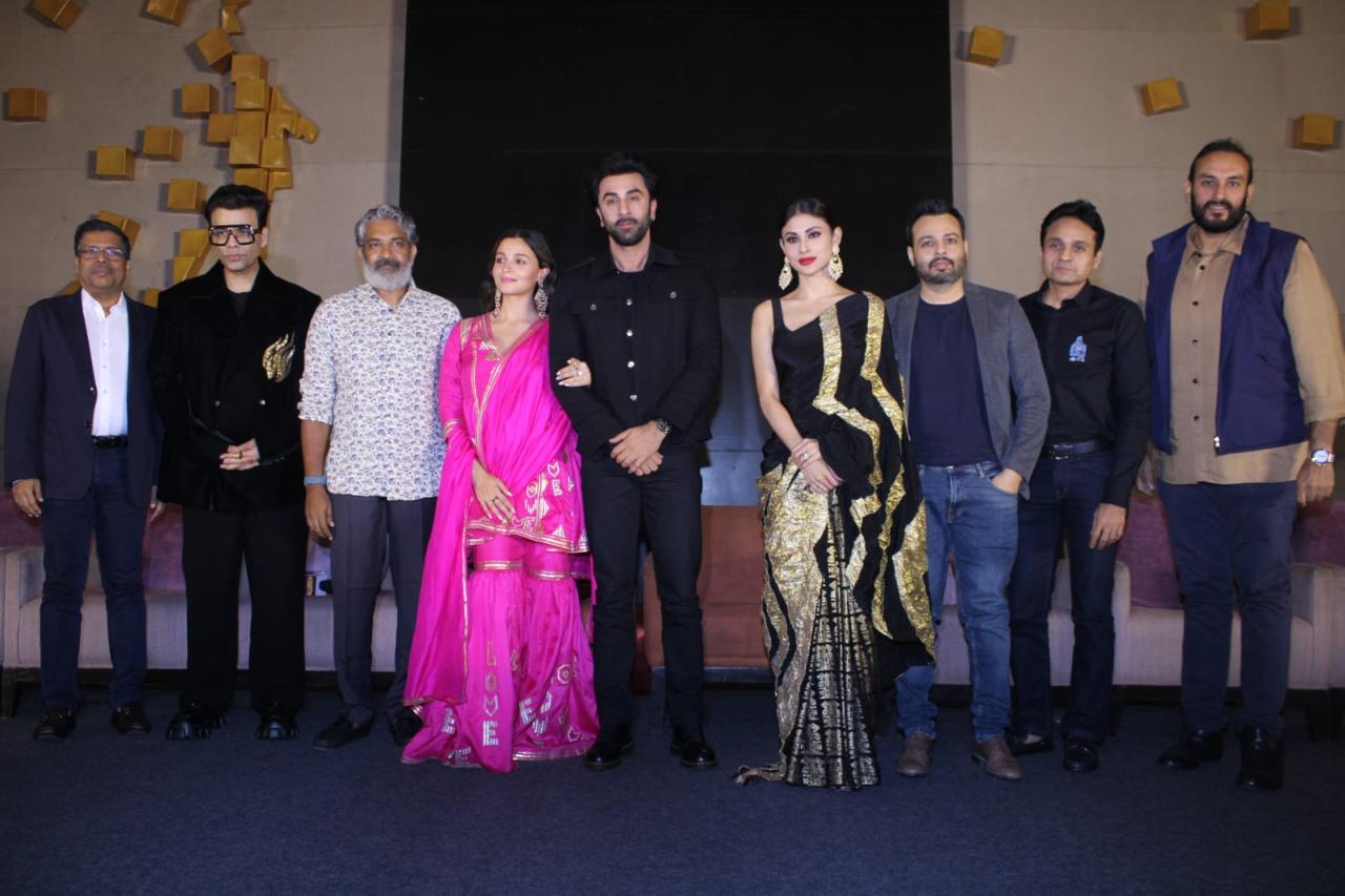 Actor Mouni Roy and producer Karan Johar and Apoorva Mehta were also present at the event. The film directed by Ayan Mukerji will be released on September 9, 2022