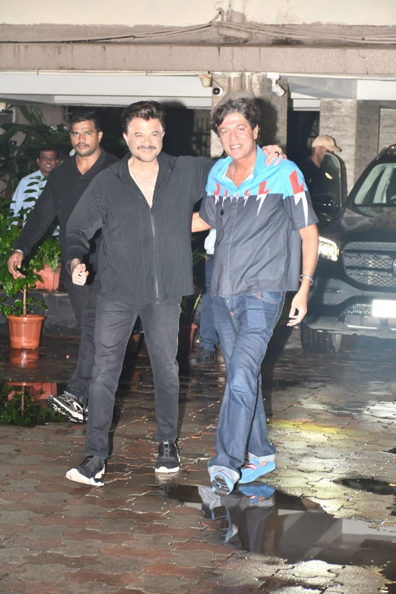 Anil Kapoor poses with Chunky Pandey outside the latter's house