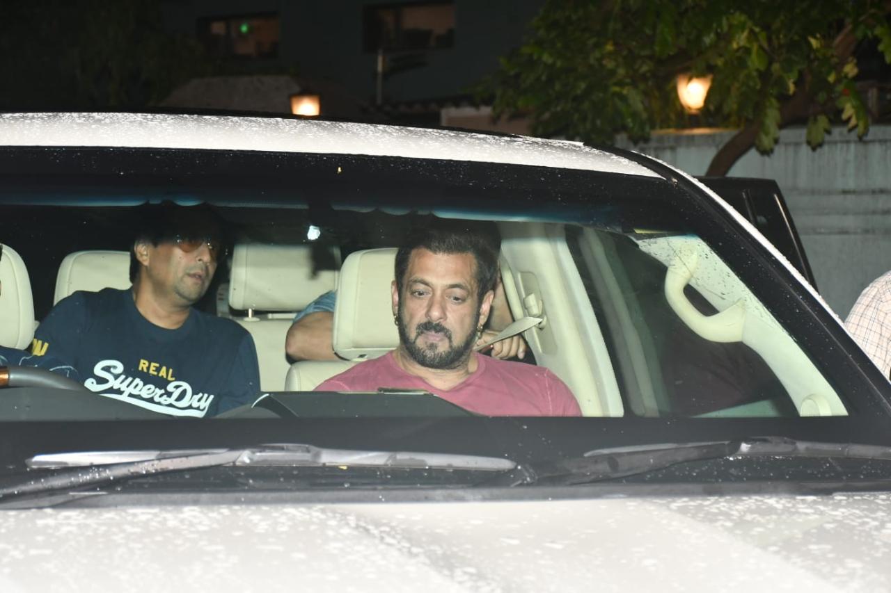 Salman Khan arrived for the party late in the night