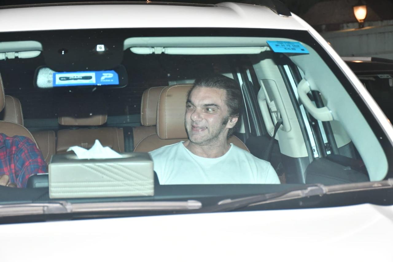 Sohail Khan was all smiles as he arrived for the party dressed in white