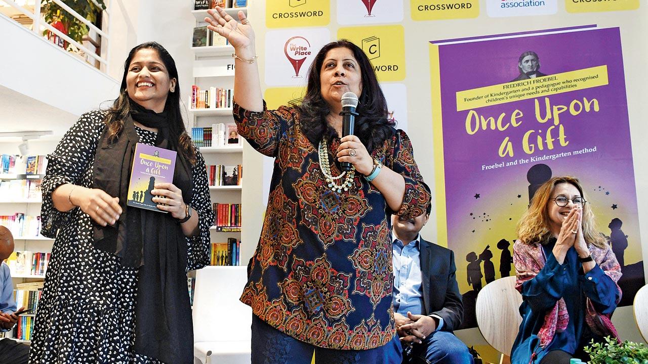 (From left) Nasrin Modak Siddiqi and Dr Swati Popat Vats at Crossword, Kemps Corner. Pic/Ashish Raje