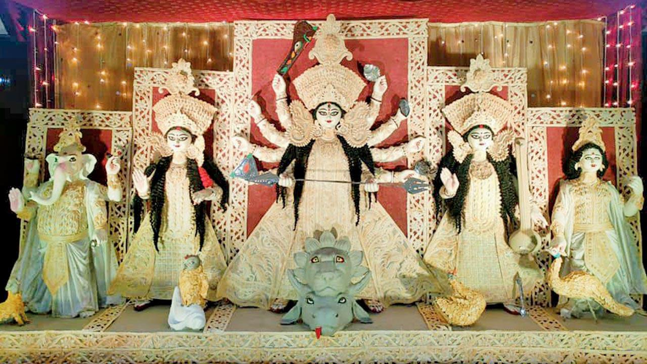 A Durga idol from a previous edition of the celebrations