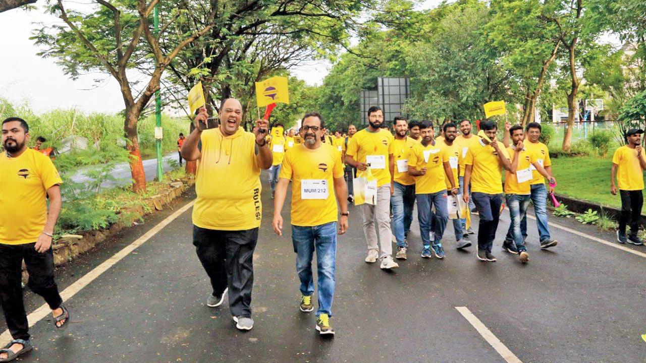 Participants at the walk organised by ARDSI on Sunday