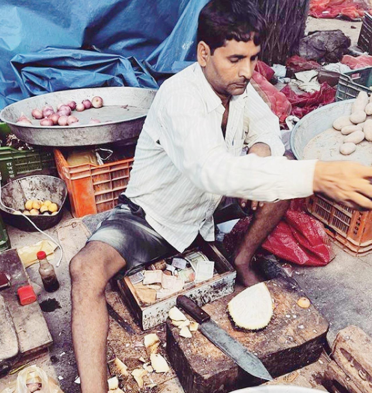 Ashwani Kumar’s entry shows a makeshift seat at a vegetable market. Pic Courtesy/@godrej.archives