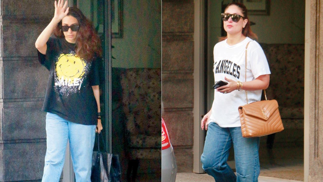 Kareena, Karisma spend sister-time at dad Randhir Kapoor's house