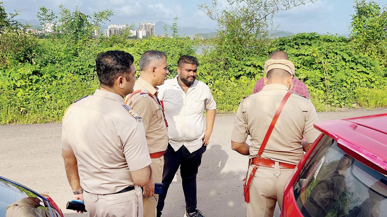 Waliv police officers at the place where Vanshika’s body was found