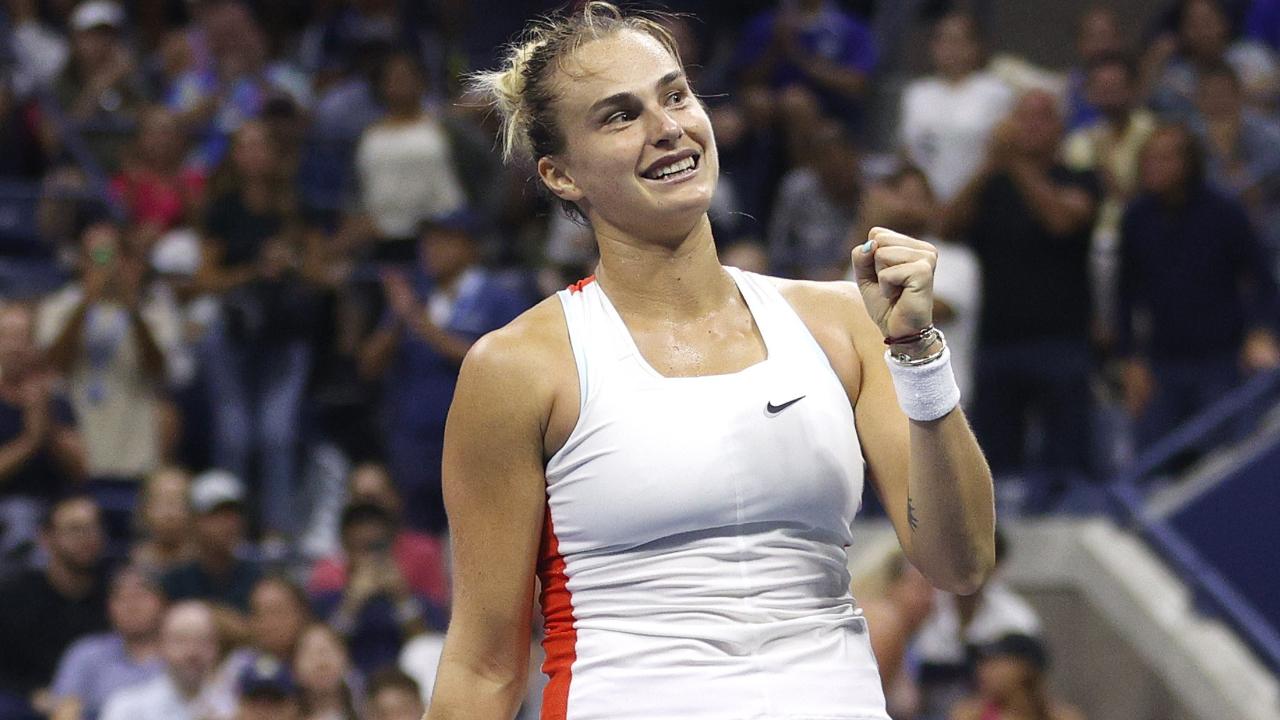 Aryna Sabalenka is full of smiles as she cannot contain her happiness defeating Danielle Collins at the US Open 2022