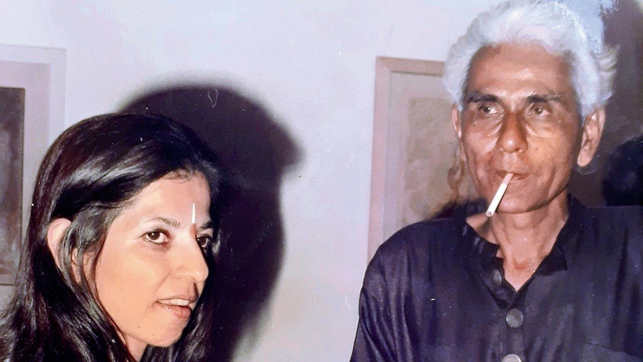 Zaveri with long-time partner, visual artist Bharati Kapadia