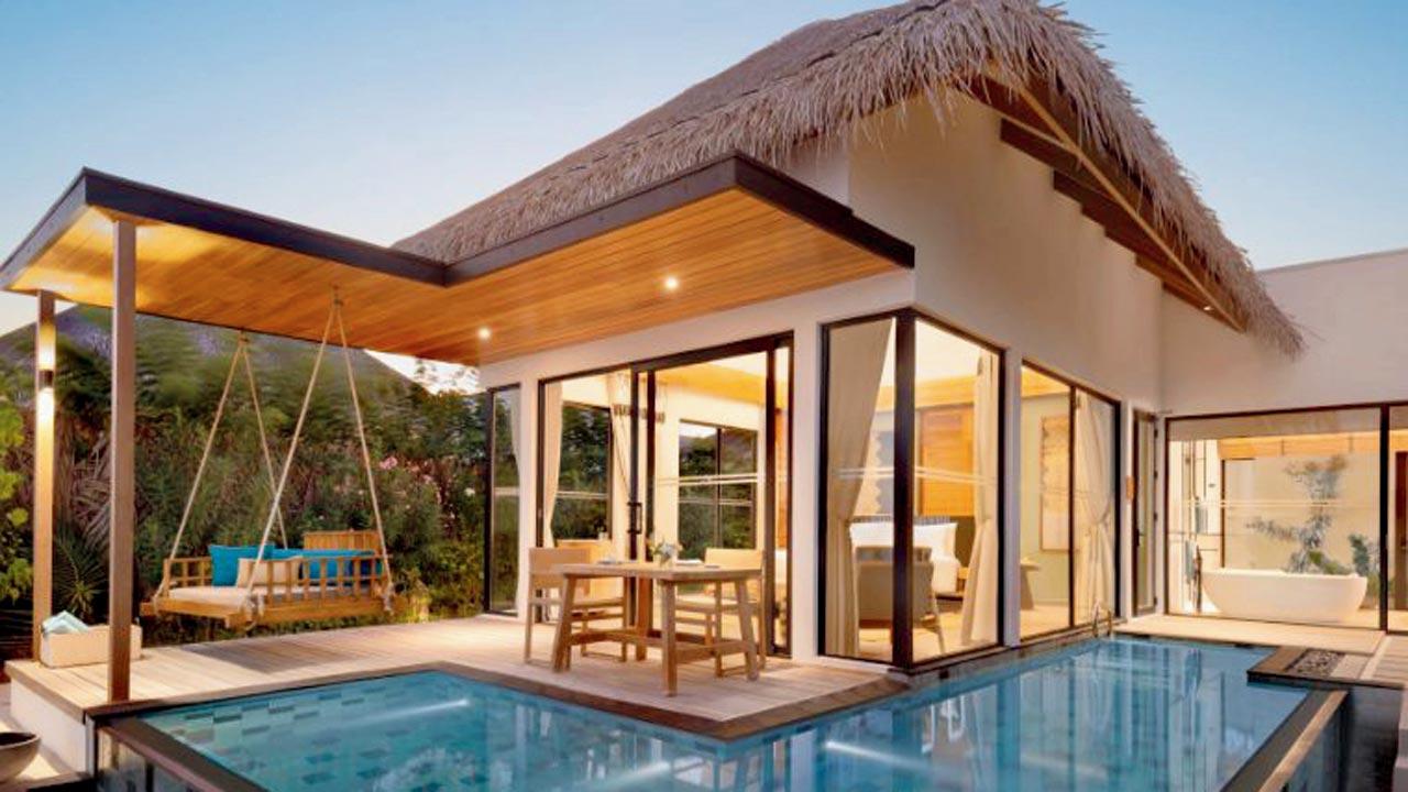 The property located on the North Male Atoll is home to 109 villas, each with a private swimming pool and bar