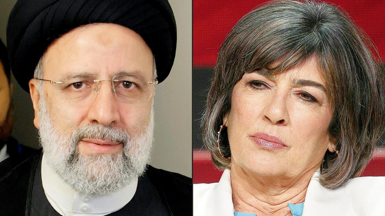The aide of (left) Iran President Ebrahim Raisi reportedly said (right) Christiane Amanpour must wear a hijab while interviewing him. Pics/AFP