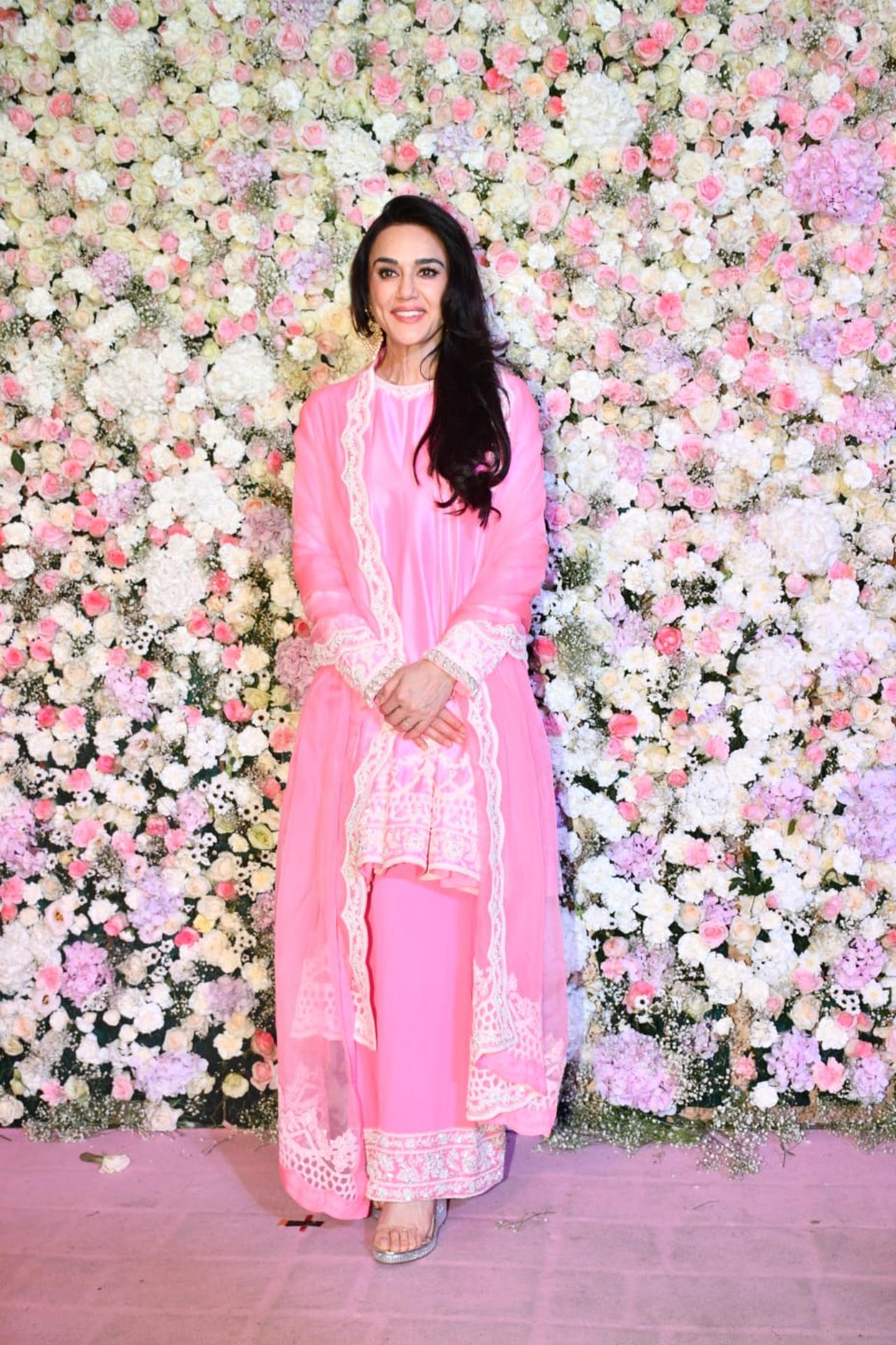 Preity Zinta looked stunning as ever in a pink Indian attire