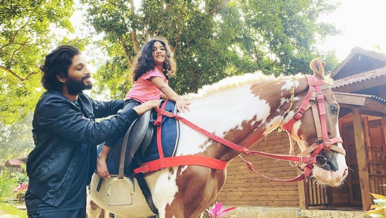 Planning small surprises
 On the occasion of his daughter’s birthday, Allu Arjun surprised her with an early morning horse ride. Check how happy Arha looks with her birthday surprise 