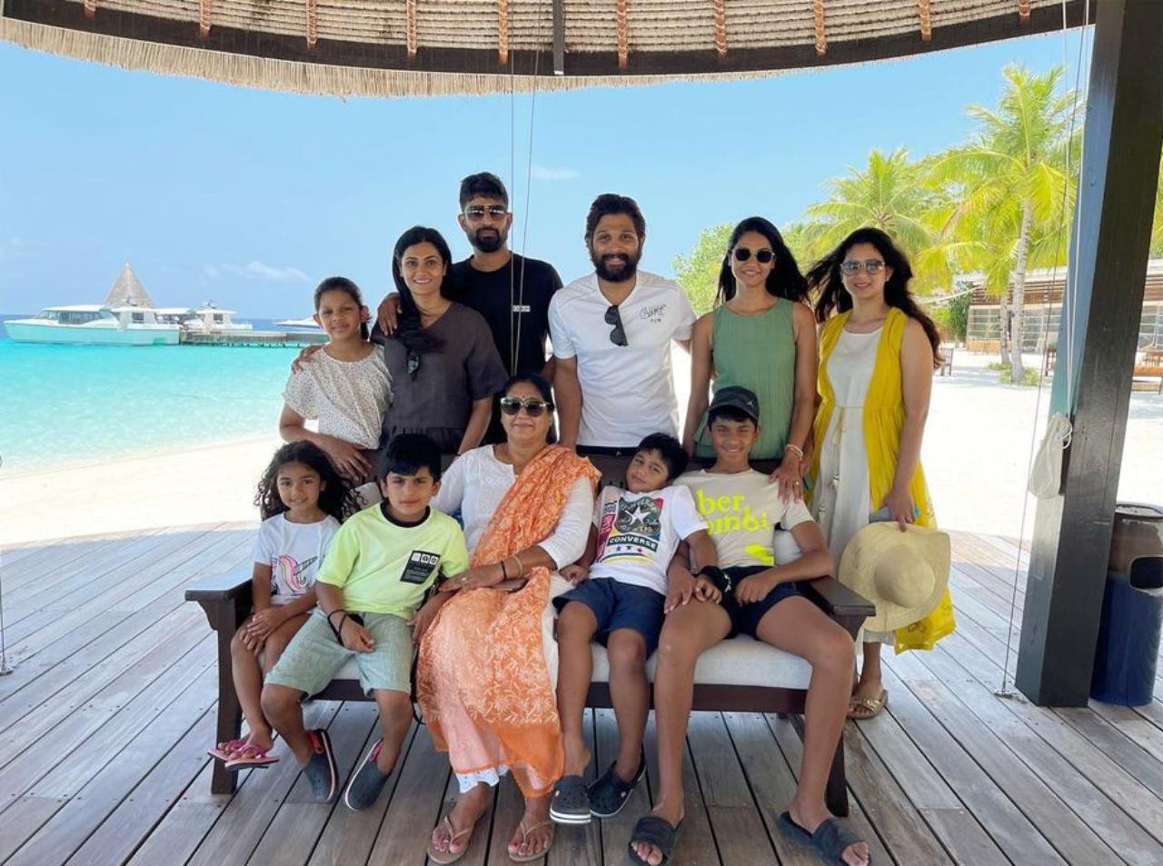 Plans family vacations
Allu Arjun loves traveling with his family and indulging them on exotic holidays. Here’s a look at the superstar’s family vacation in the Maldives.
He had recently visited Rajasthan with his wife and kids