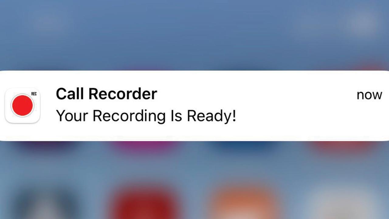 The app shares a  notification once the recording is saved