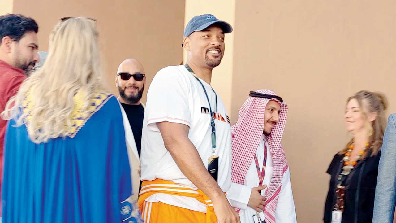 Hollywood star Will Smith arrived to great cheers at the AlUla Camel Cup event