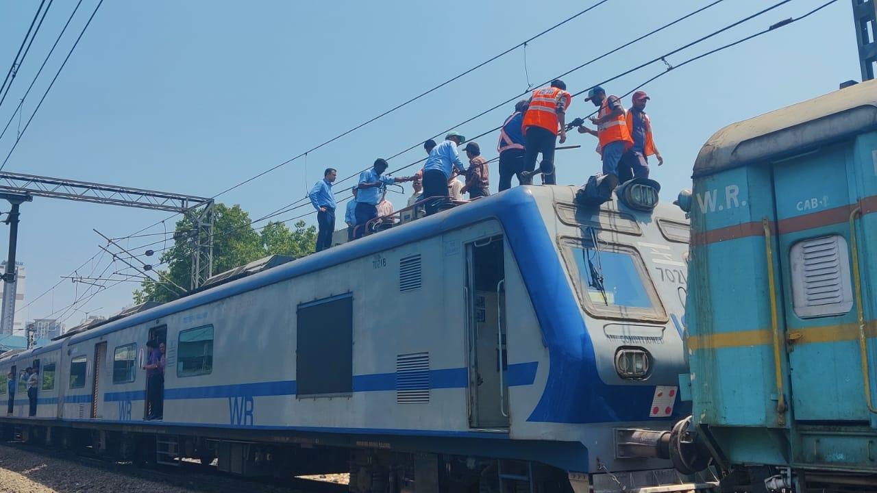 Three local trains, including an air-conditioned (AC) one, were held up due to the problem, while the other trains were diverted on a slow track, stated Western Railway (WR) spokesperson
