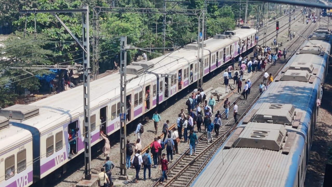 The snapped overhead wire was restored at 11.35 pm. According to the officials, the train services will normalise slowly on the Western line