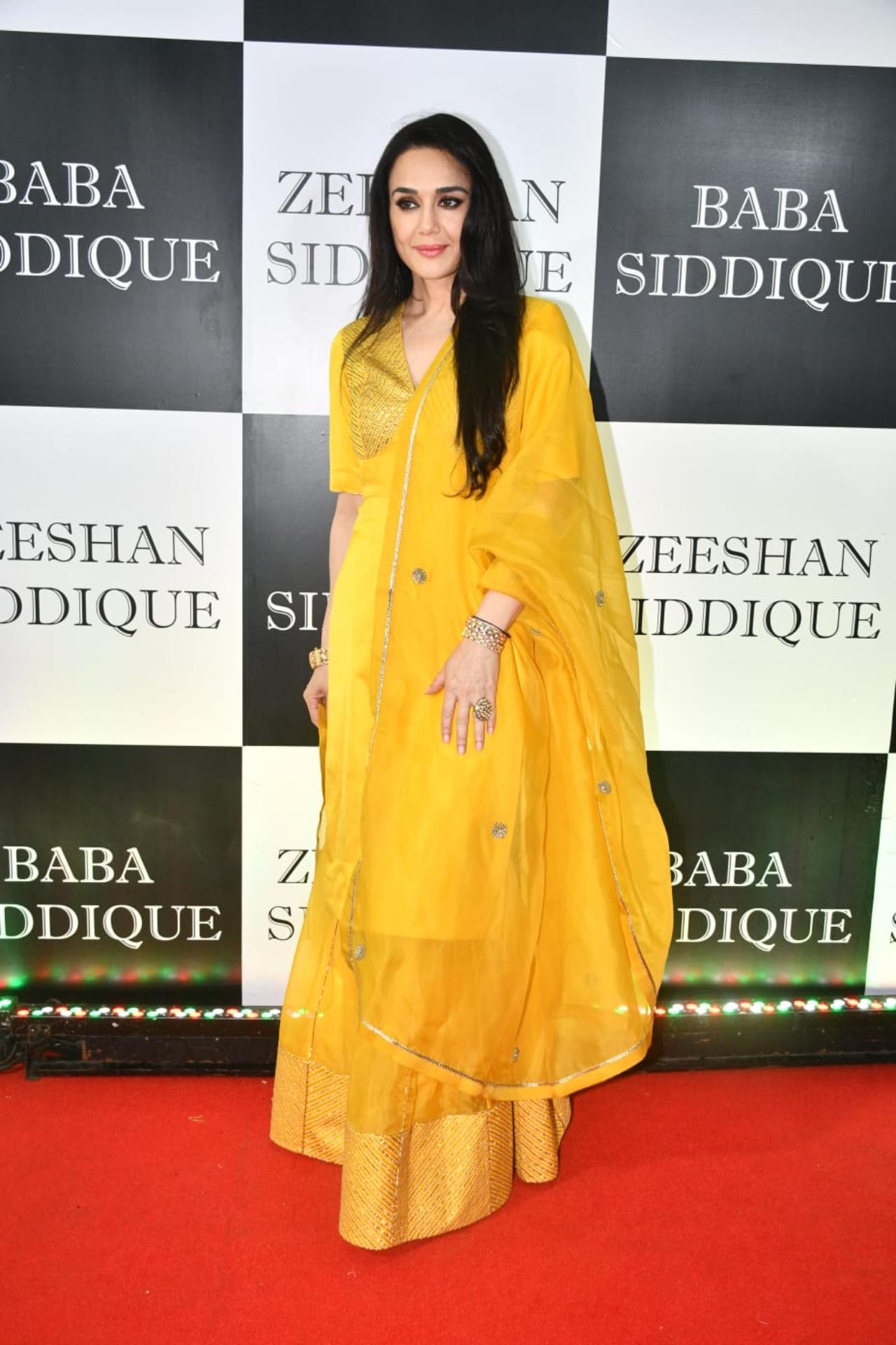 Preity Zinta looked stunning as ever in a yellow suit