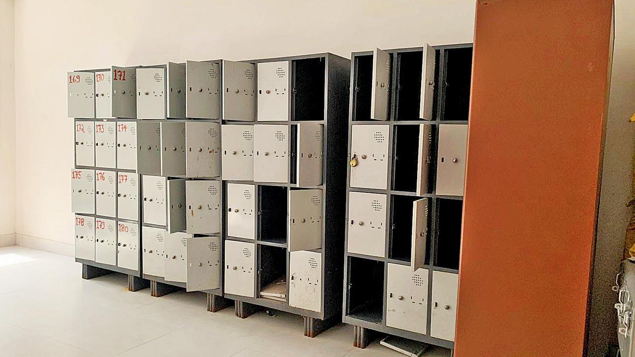 The lockers at the Dahisar facility, which are woefully limited