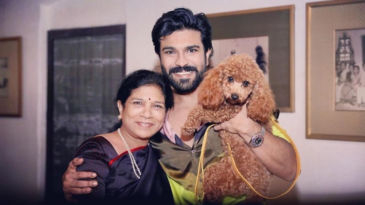 Rhyme is not just a pet but an important part of the Charan family. She is often seen accompanying her family members to gatherings and celebrations, adding to the joy and warmth of the event. She is seen with the charming couple Ram and Upasana, and she even poses with Ram's mom.
 