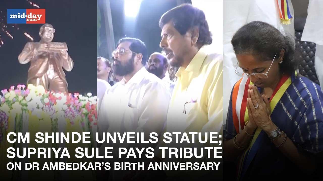 CM Eknath Shinde Unveils Statue; Supriya Sule Pays Tribute On Dr BR Ambedkar