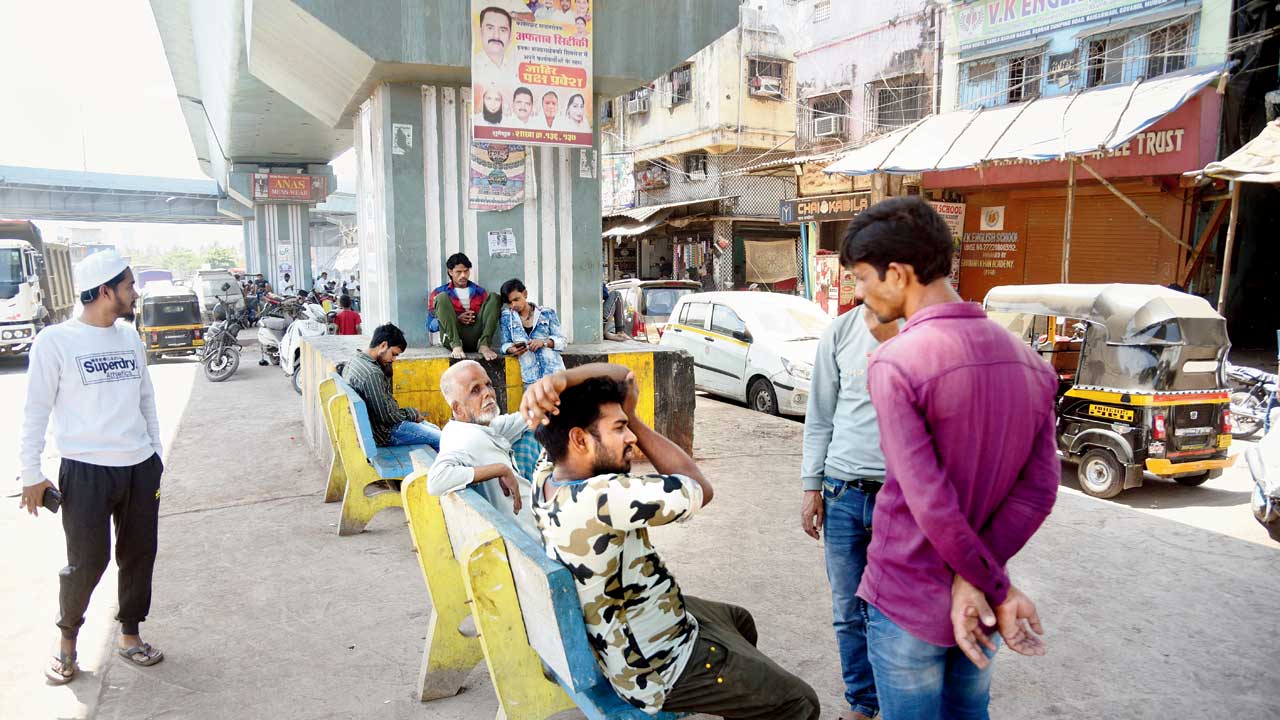 The area beneath Kamala Raman Nagar flyover on Sunday.  Pics/Sameer Markande