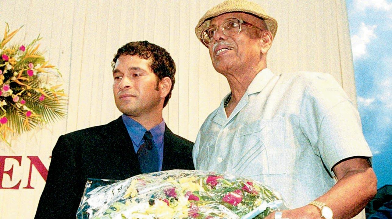 Sachin Tendulkar with Ramesh