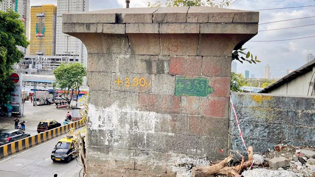 The parts of the bridge during the demolition work last year