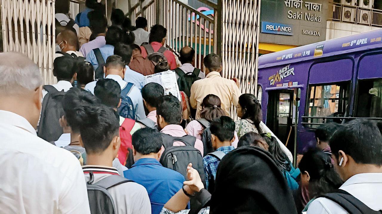 The service was withdrawn at Saki Naka station. Pic/Dr Swati Rathod