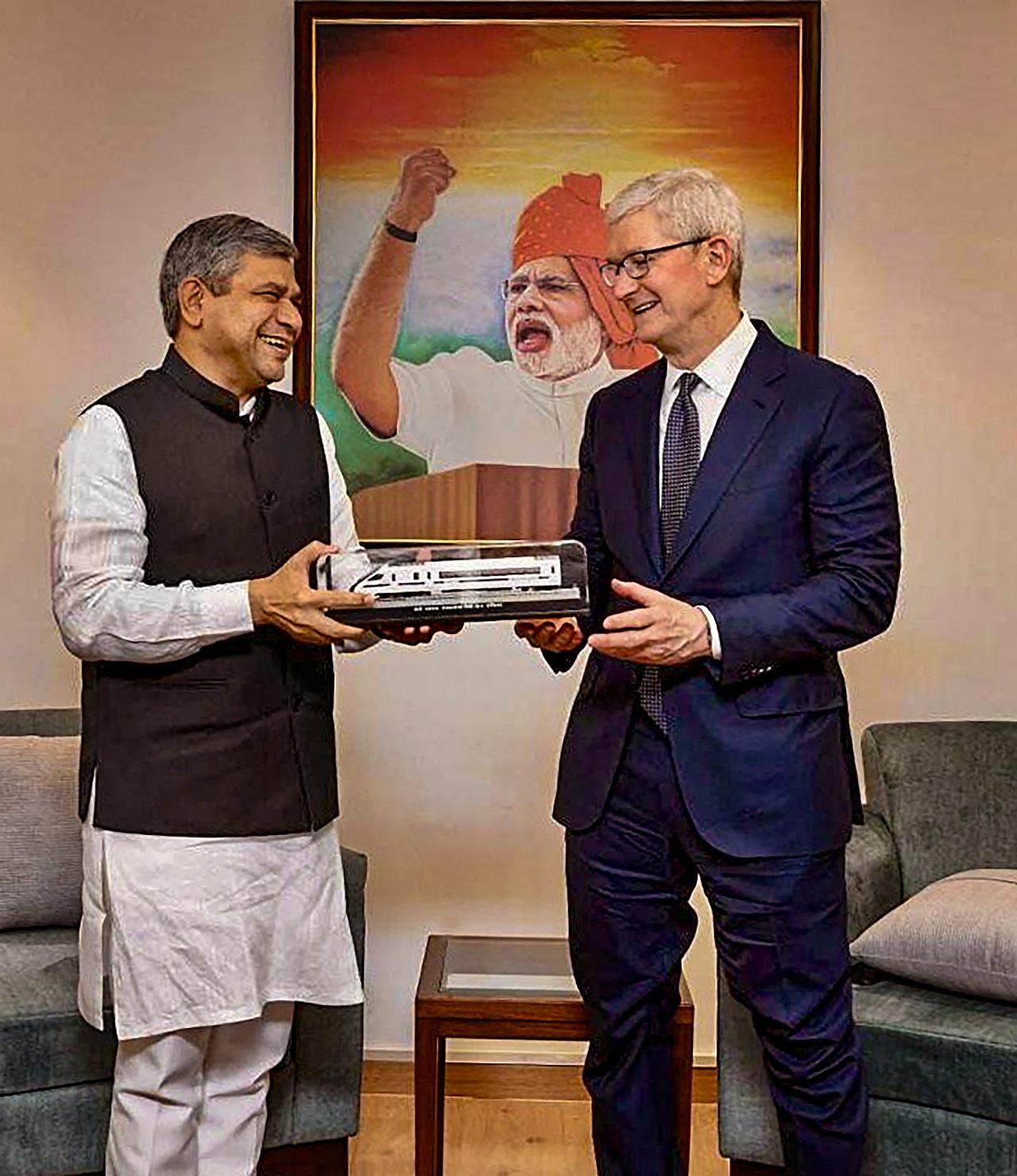 Cook, on his first trip to India in seven years, opened Apple's first retail store in the country in Mumbai on Tuesday and launched another in Delhi on Thursday