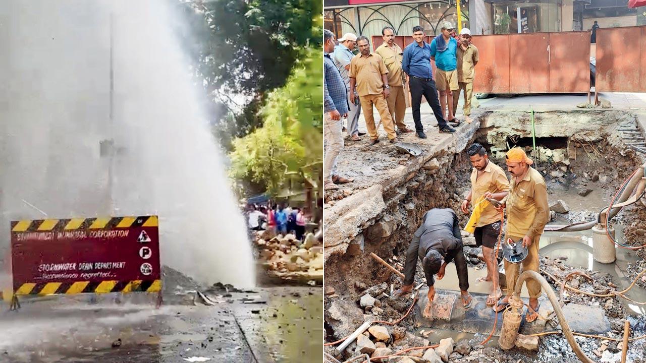 Mumbai: Pipeline bursts at Bandra