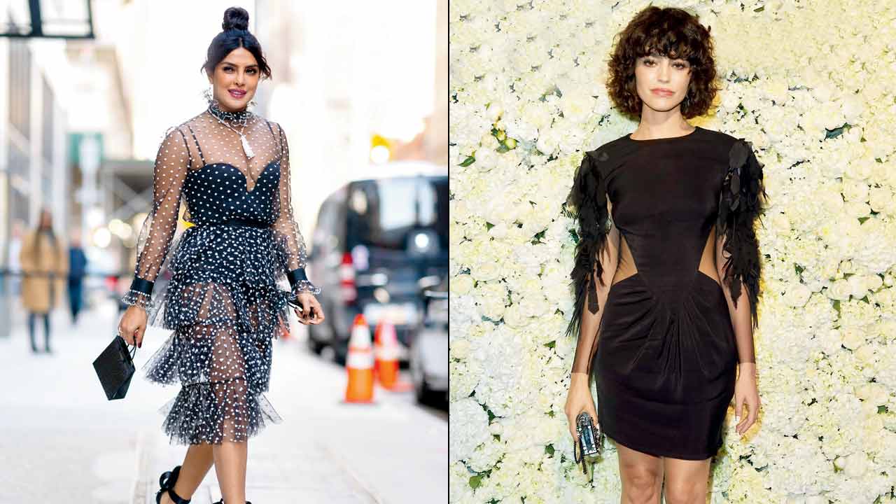 While Priyanka Chopra sports the perfect heart-shaped neckline, Cecilia Gomez pulls off an LBD with exaggerated sleeves. PICS COURTESY/GETTY IMAGES