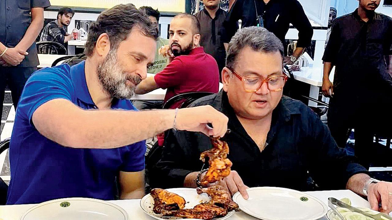 Rahul Gandhi and Kunal Vijayakar at dinner