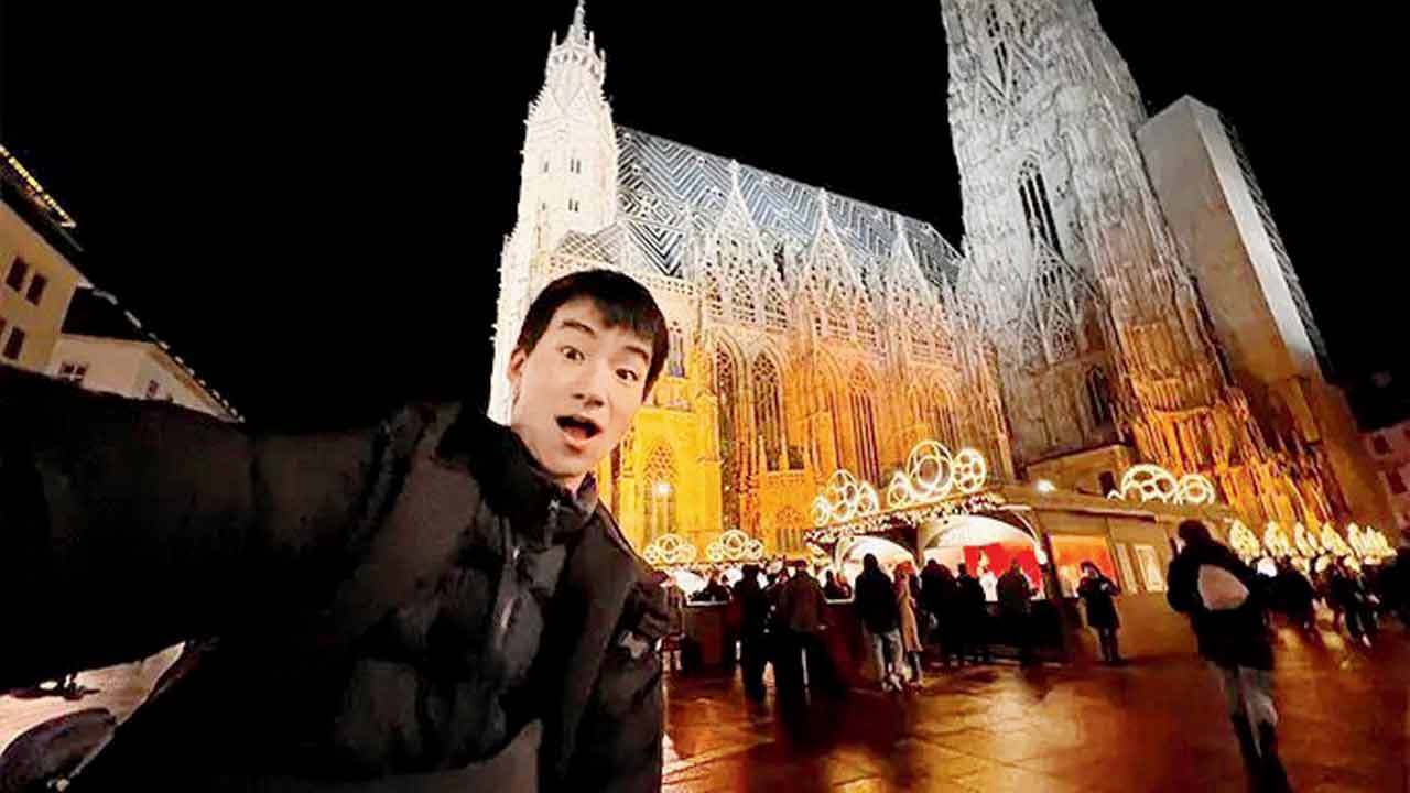 In front of St. Stephen’s Cathedral, in Vienna, Austria