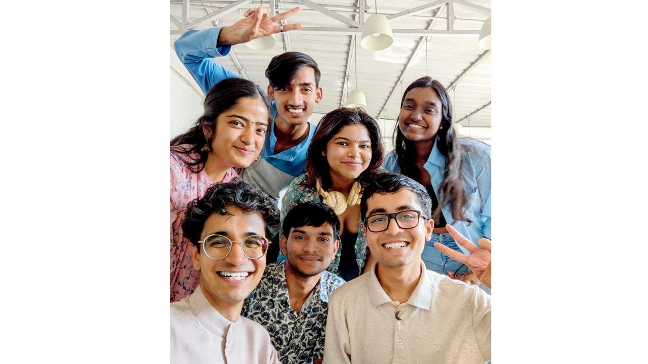 Pink List India co-founder Anish Gawande (bottom left) with volunteers at the recent hackathon held in Delhi. Around 10 volunteers worked for four hours in a row to get data on  what MPs have said on LGBTQiA issues 