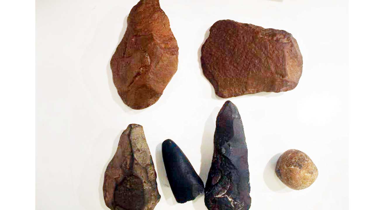 Stone Age tools and microliths on display at the museum.  Pics courtesy/CSMVS