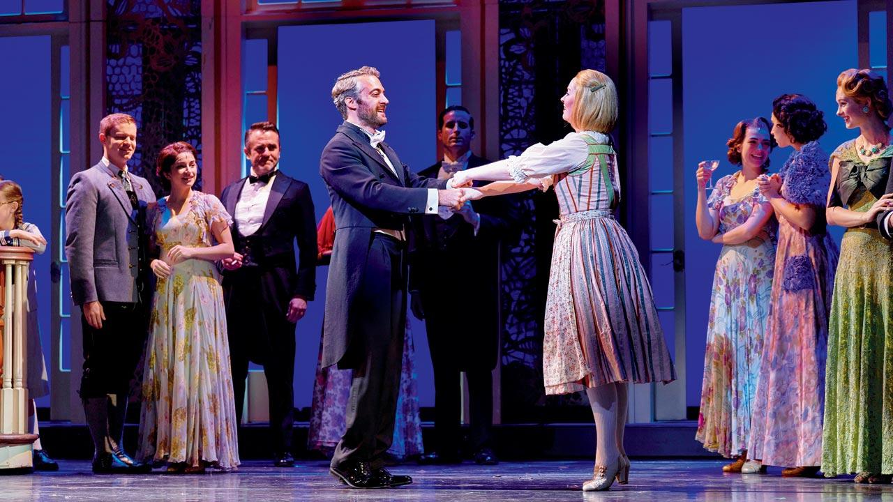 Jill-Christine Wiley in the role of Maria and Trevor Martin in the role of Captain Von Trapp during a scene from the musical