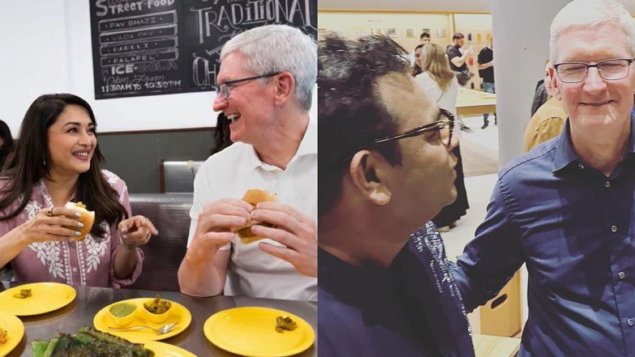 Tim Cook had his first vada pav with Madhuri Dixit; He also met the legendary musician AR Rahman
