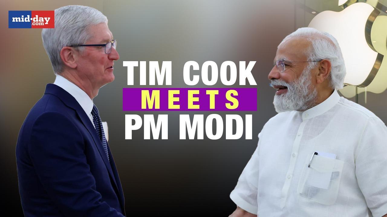 Tim Cook meets PM Modi ahead of Apple's store launch in Delhi!