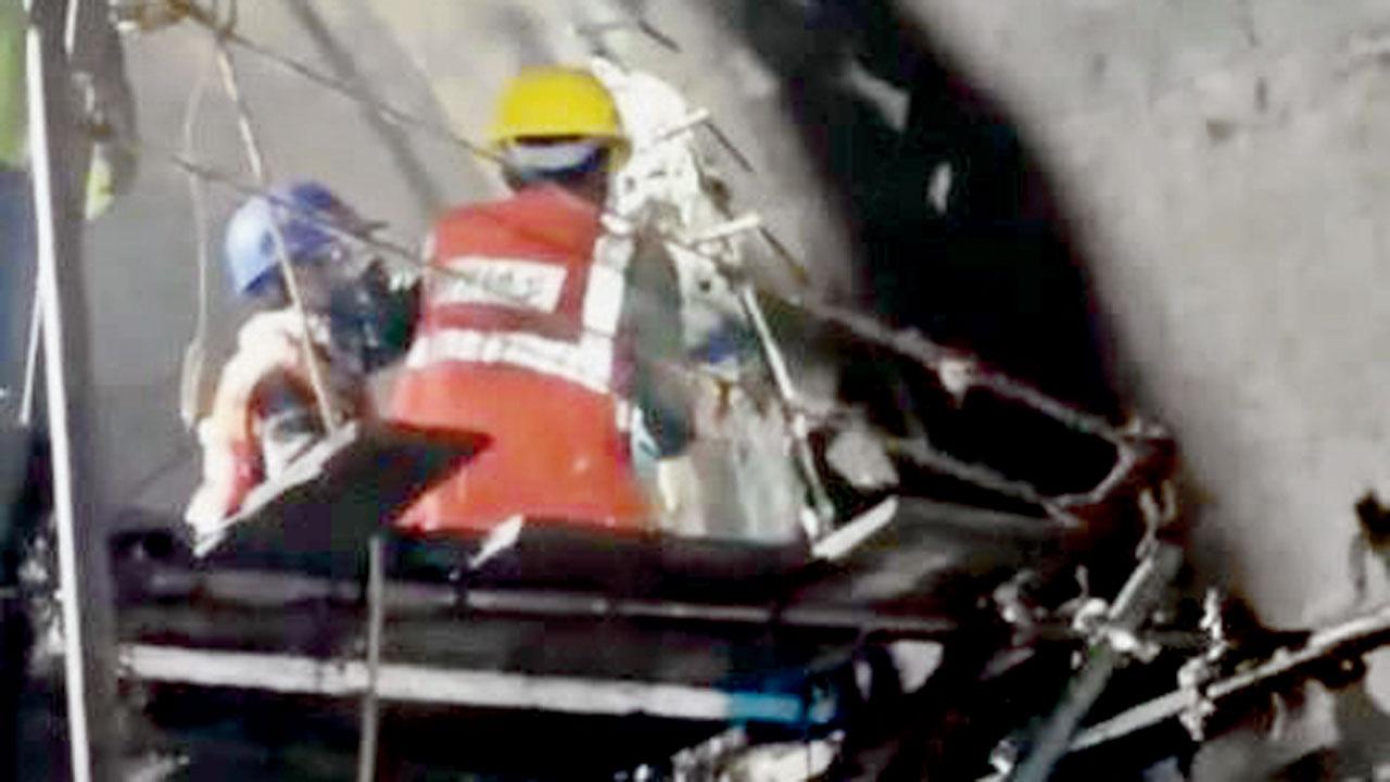The repair work being carried out