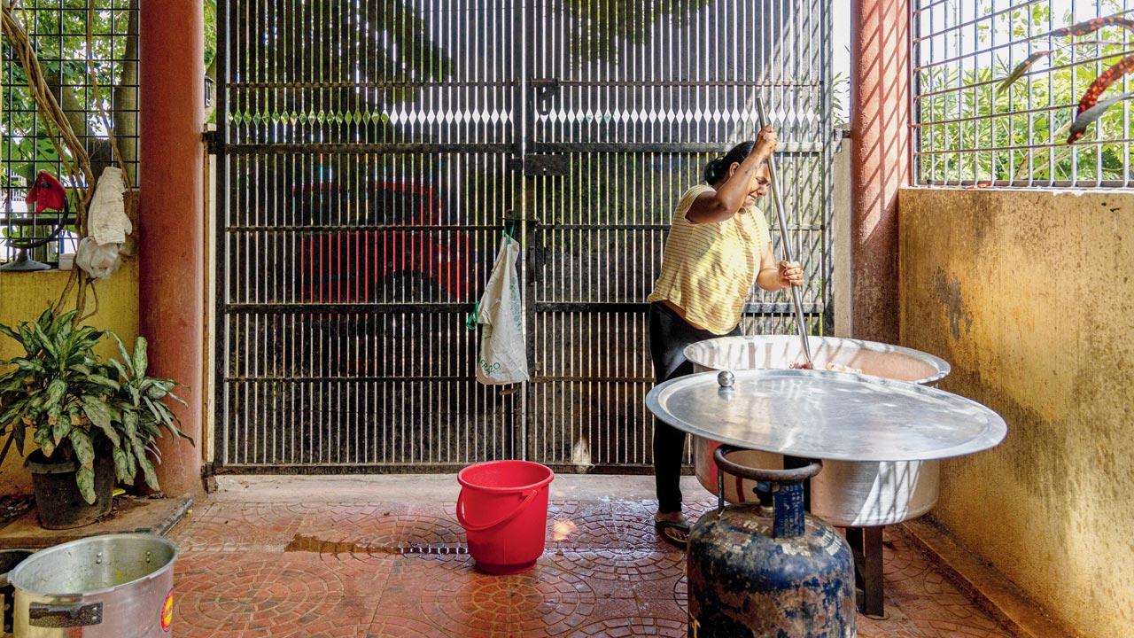 Manjari Colaco cooks 120 kilograms of chicken to feed over 300 dogs in Lalbaugh Botanical Gardens, Bengaluru