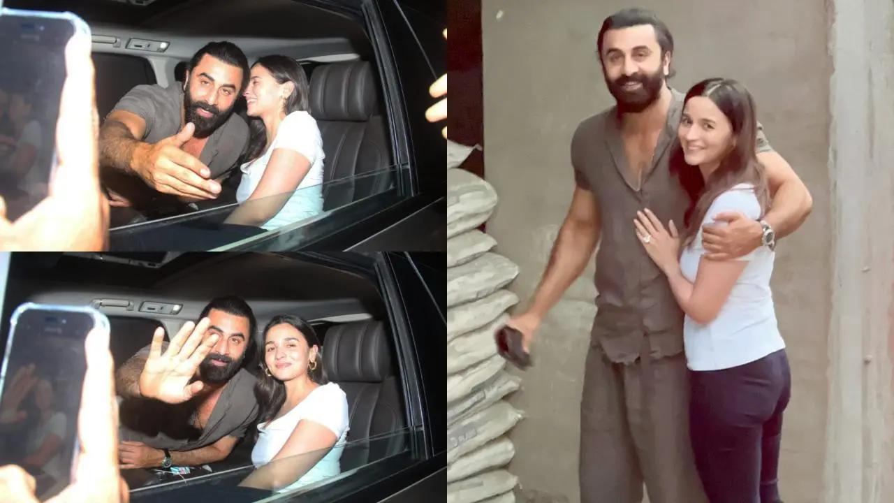 On the occasion of their first wedding anniversary, actor Ranbir Kapoor and Alia Bhatt on Friday stepped out to look at their under-construction house in Mumbai. Read full story here
 