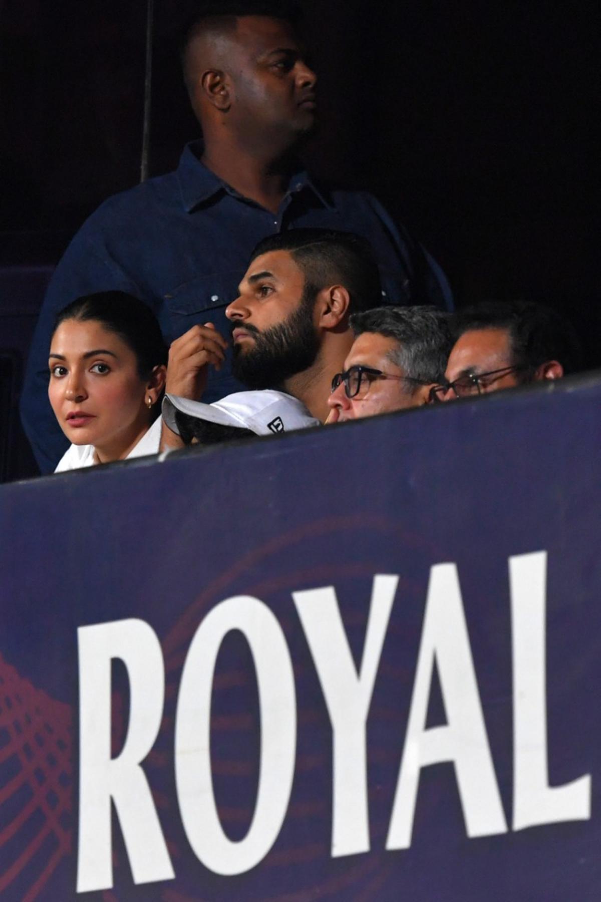 Anushka Sharma who was watching the match nailbiting match between RCB and LSG from the RCB stands, cheered and clapped for Virat Kohli as he smashed his second-half century in the edge-of-the-seat thriller on Monday. 